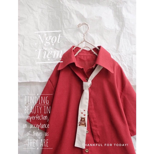 Sơ mi phối cà vạt thêu