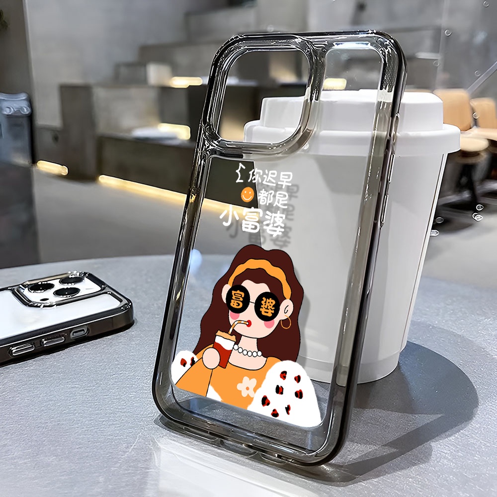 Ốp Điện Thoại Trong Suốt In Hình Cô Gái Cho iphone 14 Pro Max 13 11 12 7Plus X XR XS Max 8 7