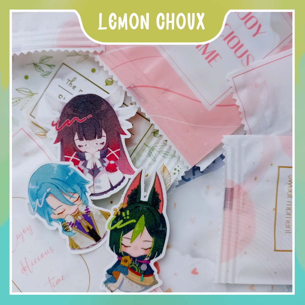 Sticker gacha Genshin Impact búp bê cầu nắng lấp lánh 34 nhân vật