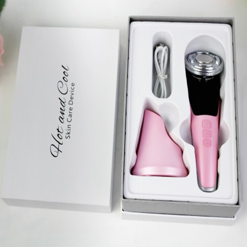 Máy massage mặt nóng lạnh ion, Máy đẩy tinh chất điện di cao cấp Trẻ hóa da, giảm mụn Bảo Hành 6TH QStore