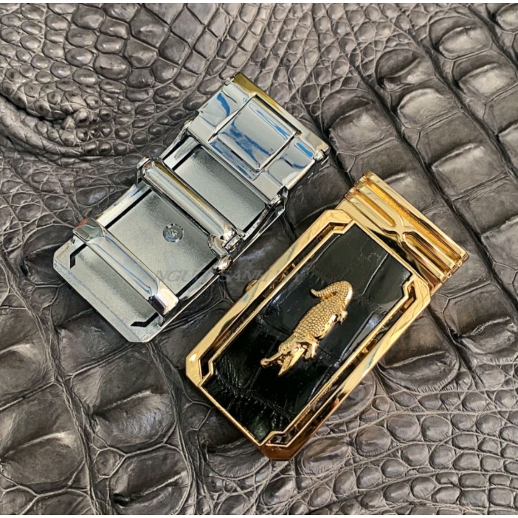 Mặt khóa dây nịt Nam da cá sấu thật 100% - Đầu khóa thắt lưng Hợp kim cao cấp