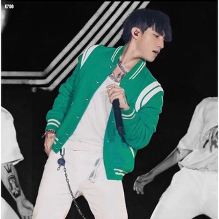 Áo Khoác Varsity Teddy Xanh lá nỉ dạ Bomber Dù 2 lớp FORM RỘNG Satin MANUEL varsity jacket dành cho nam nữ