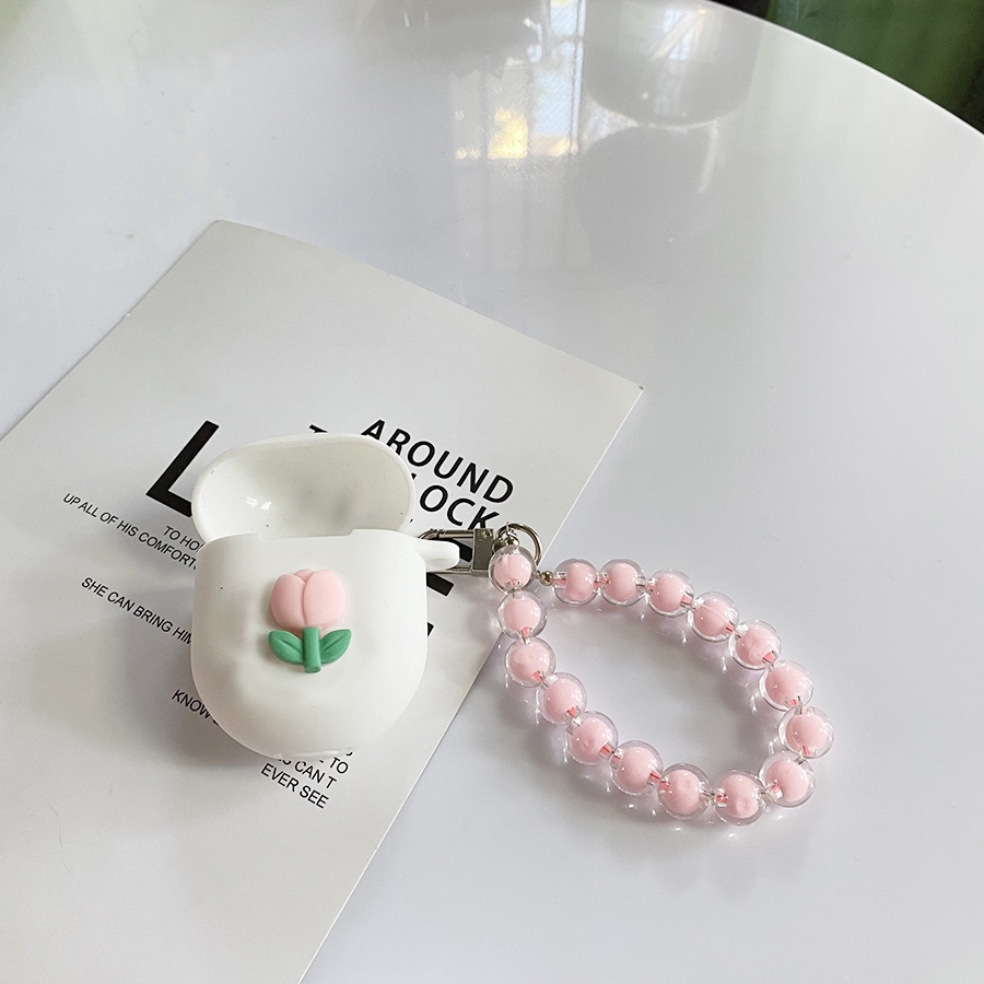 Vỏ Bảo Vệ Hộp Sạc Tai Nghe Bằng Silicon Họa Tiết Hoa Tulip / Daisy Dễ Thương Kèm Móc Treo Cho xiaomi Redmi Buds 4 buds4