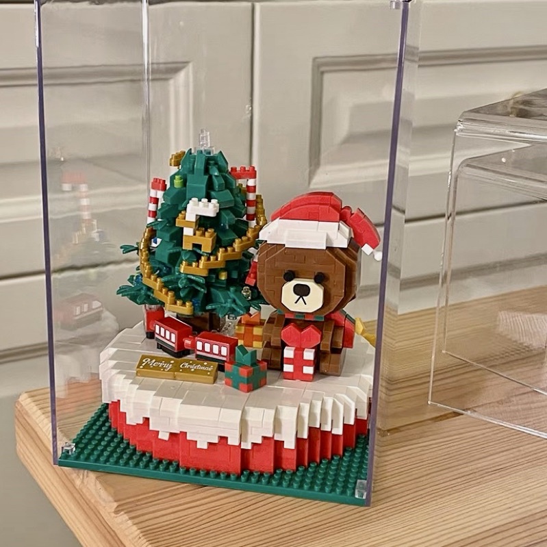 Đồ chơi xếp hình Legogi HỘP GẤU NOEL  mô hình trưng bày trang trí Giáng Sinh quà tặng sinh nhật