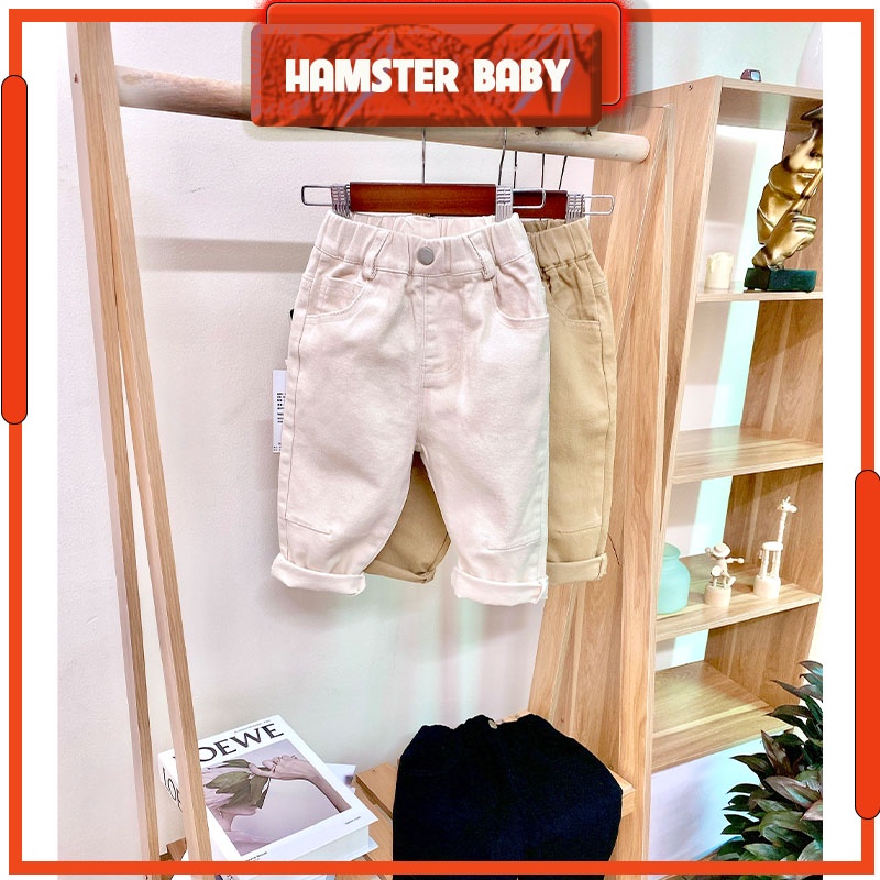 Quần kaki trơn co giãn nhẹ cho bé HAMSTER BABY phiên bản Hàn Quốc thời trang dễ thương