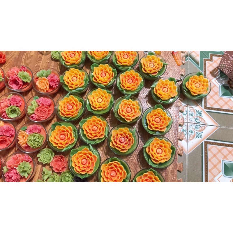 Nến bơ 1 hoa nở - Nến organic - Nến thủ công không khói