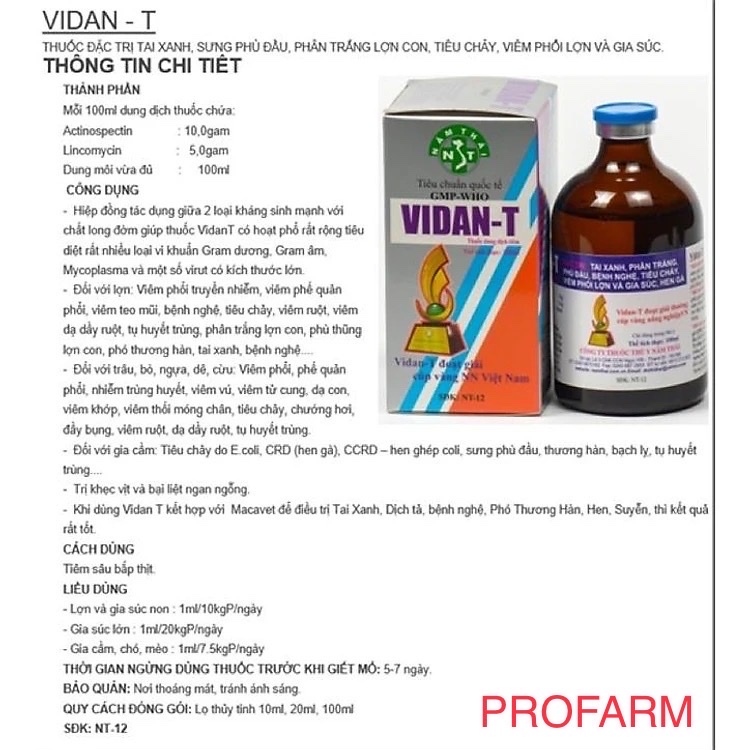 Vidan T Sản phẩm chính hãng của công ty Nam Thái