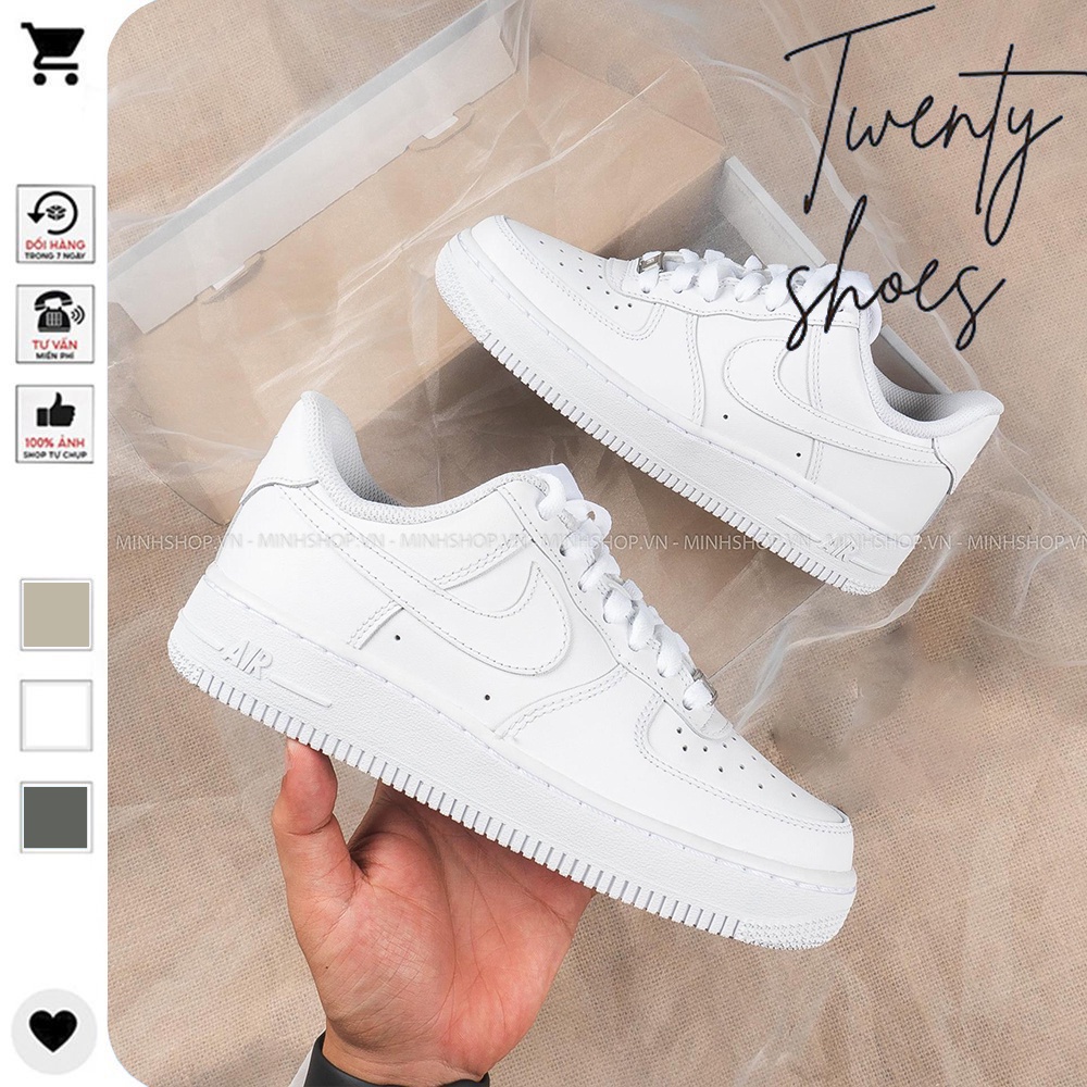 Giày Nike_Nam Nữ AF1, Giày Air Force 1 Full Trắng Thể Thao Thời Trang Hàng Đẹp Full Box J169 Omen Sneaker