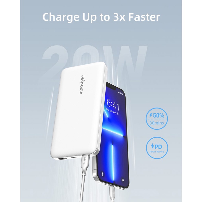 Sạc Dự Phòng Inoostyle Powermax 10000MAH PD/QC3.0 20W IP20PD - Hàng Chính Hãng