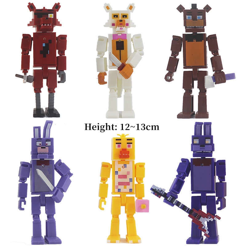 Bộ 6 / 8 Mô Hình Nhân Vật Trong five nights at Freddy 'S Dạ Quang Độc Đáo