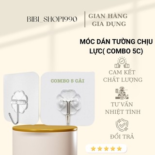 Combo 5 móc hút trong suốt dán tường treo đồ