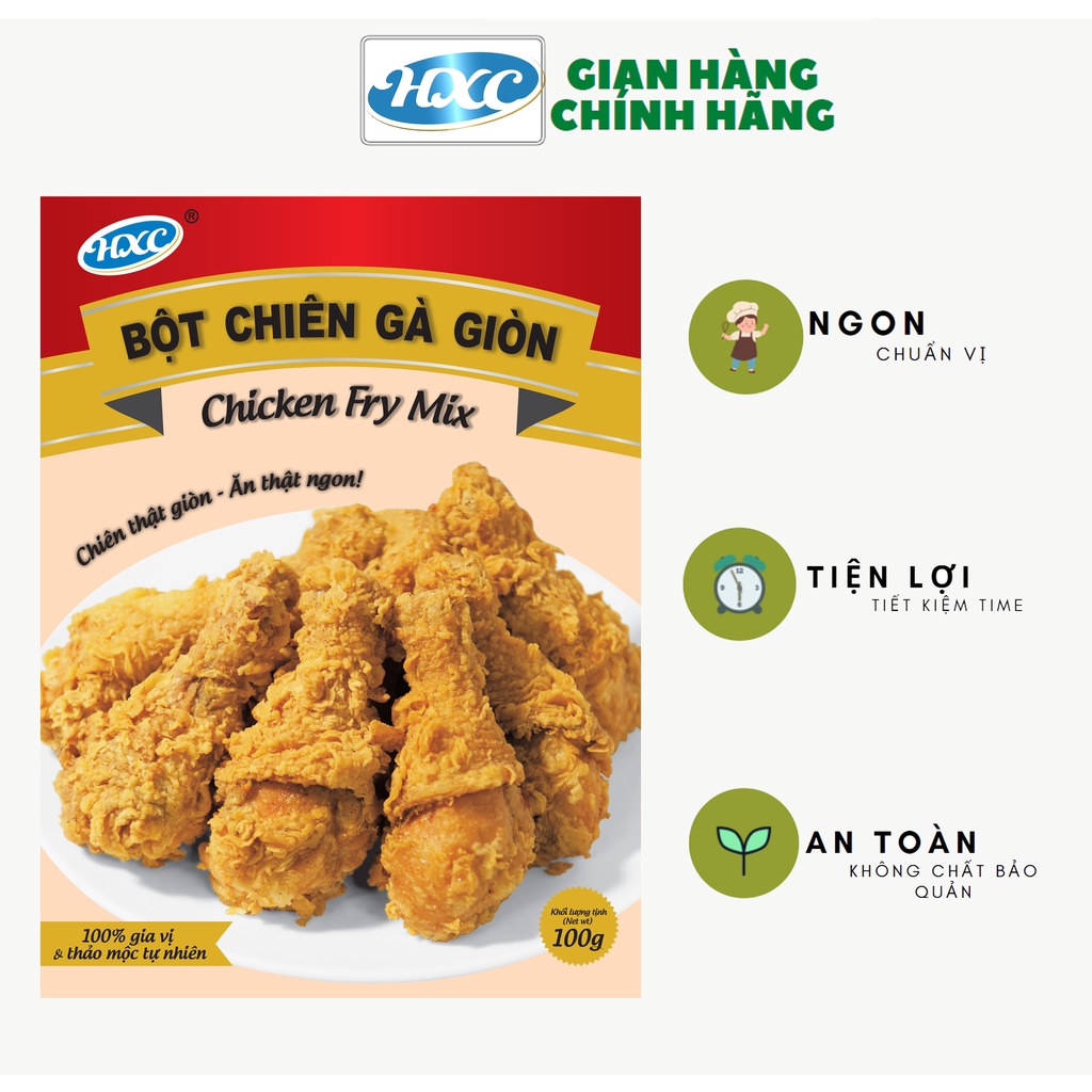 Bột Chiên Gà Giòn dạng túi 100G, giòn tan, tiện lợi, không chất bảo quản, an toàn, thương hiệu độc quyền của (HXC)