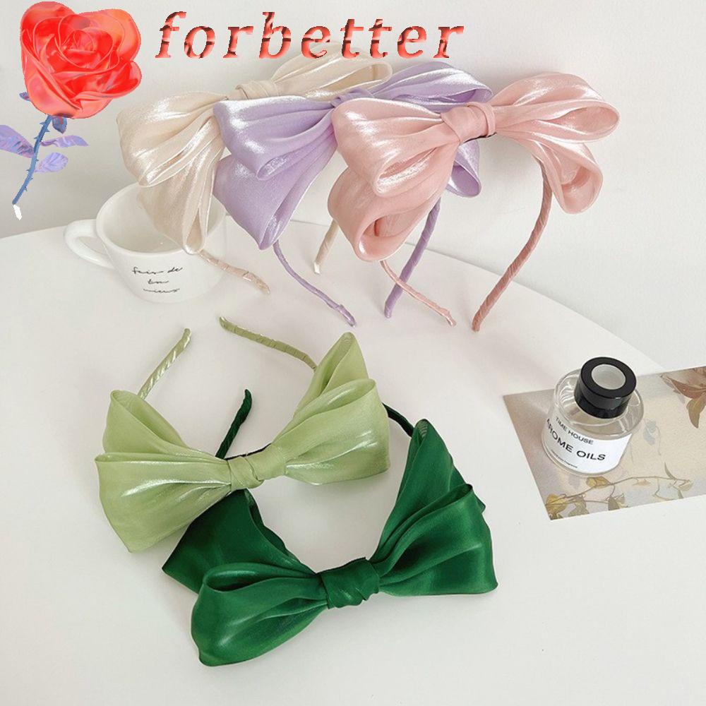 Băng Đô Cài Tóc Đính Nơ Bằng Lụa Nhiều Màu Phong Cách Hàn Quốc Thanh Lịch Cho Nữ