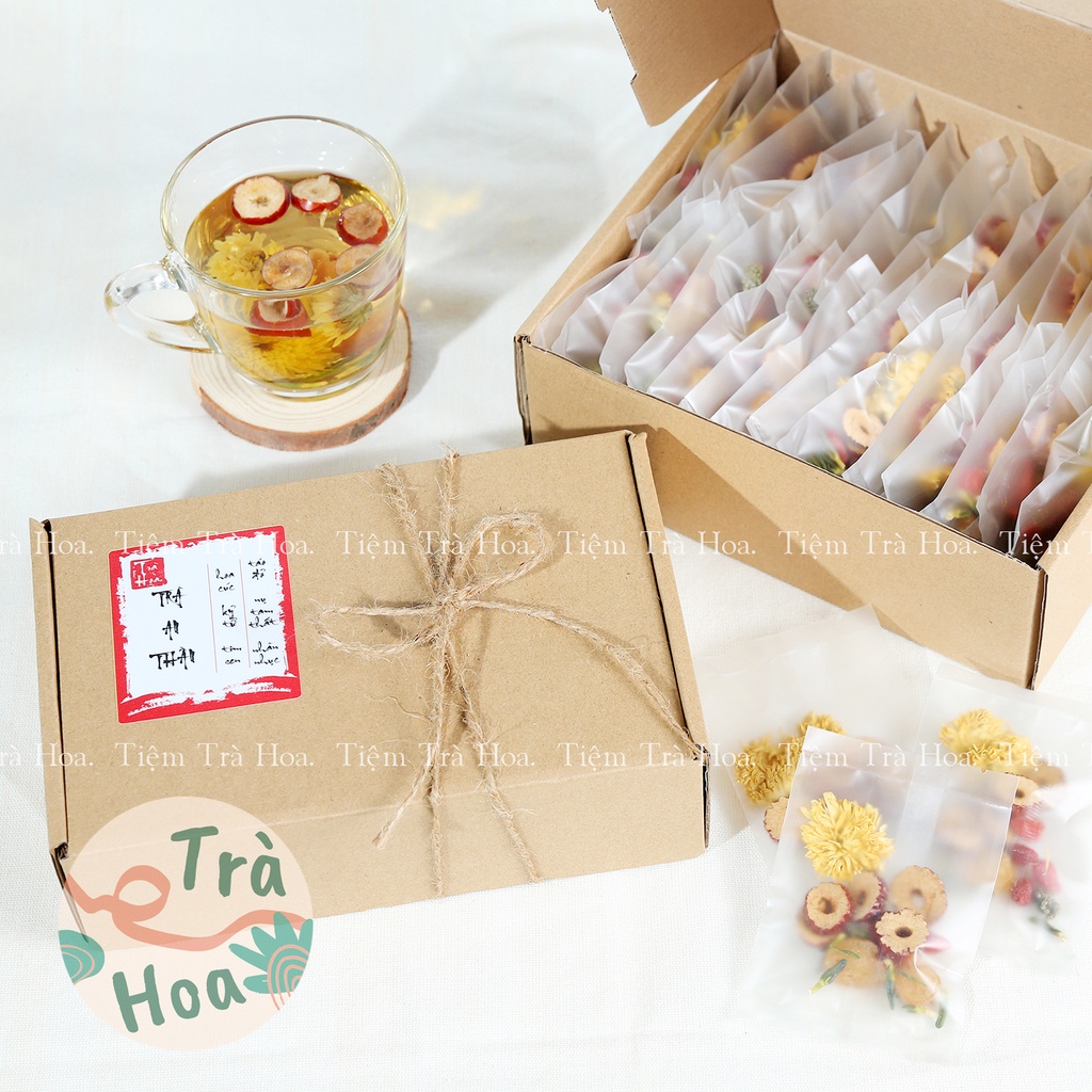 Hộp Trà An Thần, Ngủ Ngon Giấc 6 vị (Hoa Cúc, Kỷ Tử, Táo Đỏ, Tim Sen, Nụ Tam Thất, Nhãn Nhục)