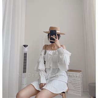 Váy dập ly bèo trễ vai
