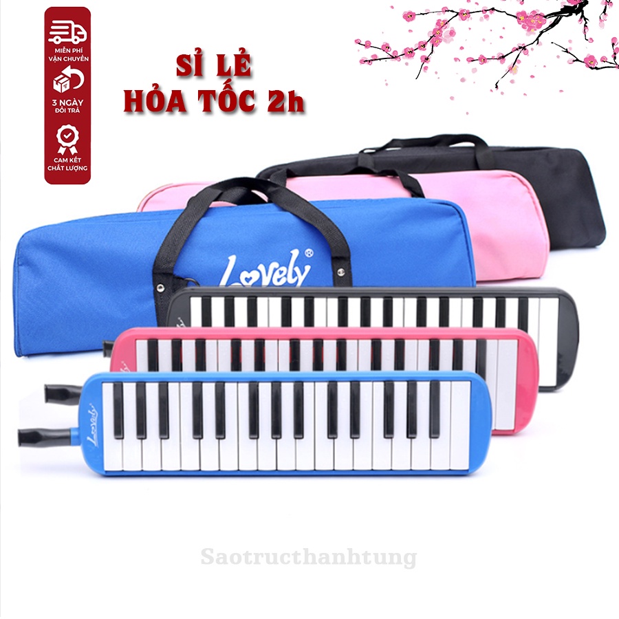 Kèn phím melodica 32 phím, 37 phím đen, xanh, hồng cho học tập, biểu diễn - Tặng đầy đủ phụ kiện - Sáo trúc Thanh Tùng