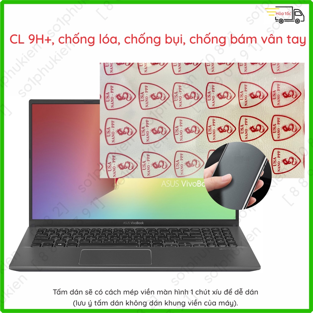 Dán cường lực Asus VivoBook 15 X512 / X515 15.6 loại nano trong suốt, nhám chống lóa chống vân tay, bảo vệ mắt