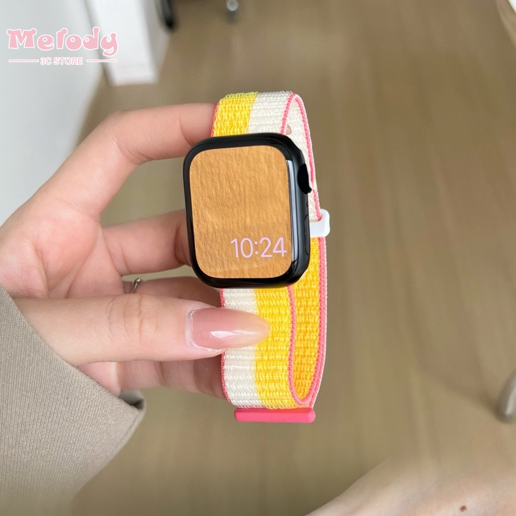 Dây Đeo nylon 49mm Cho iwatch ultra 8 7 6 se 5 4 3 45mm 41mm 40mm 44mm 42mm 38mm