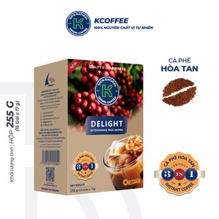 Cà phê sữa hòa tan 3in1 K Delight thương hiệu KCoffee hộp 15 gói x 17g thơm ngon số 1 Việt Nam