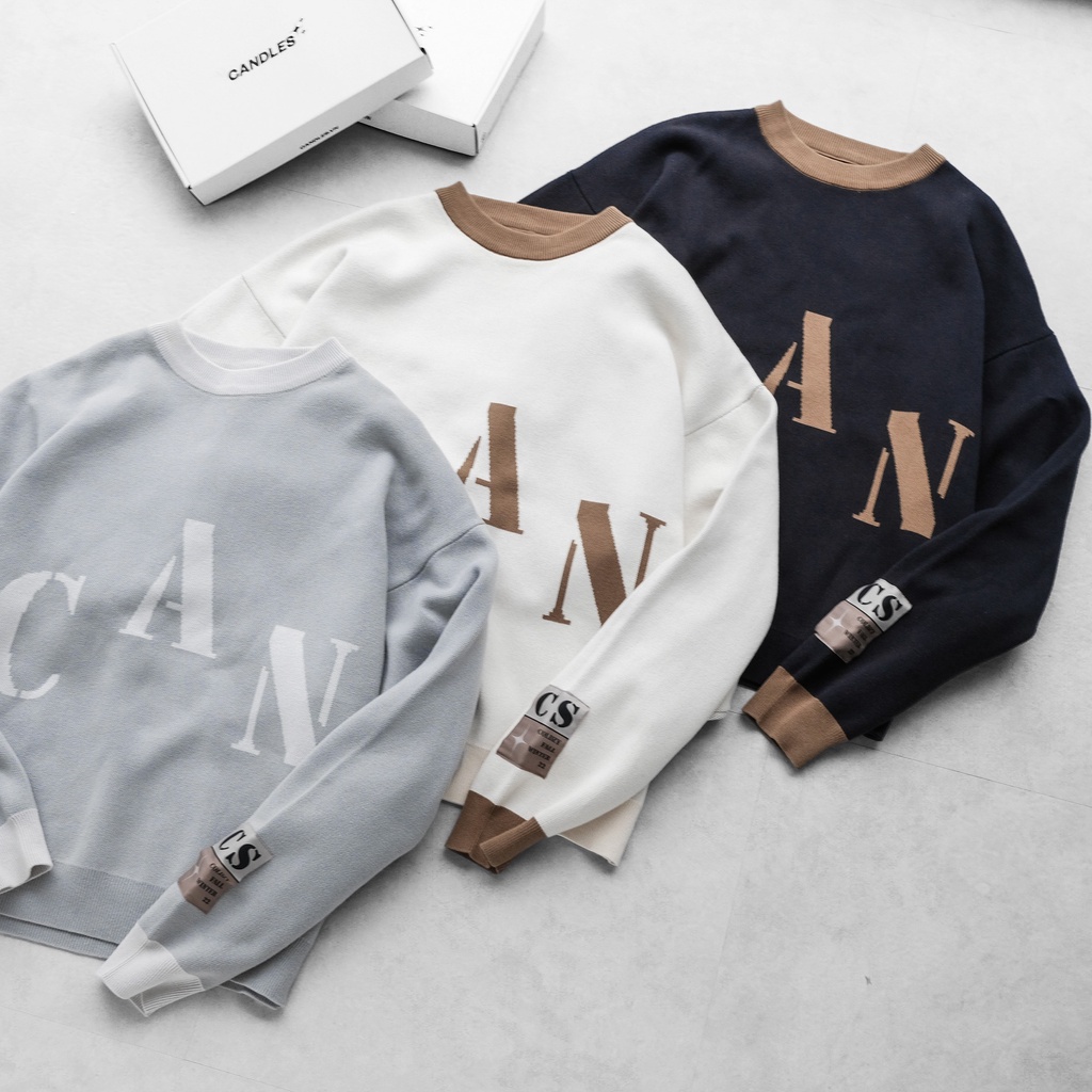 Áo nỉ len nam nữ oversized CANDLES COLDZY KNITWEAR dệt sợi chắc chắn sợi len cotton 100% chính hãng