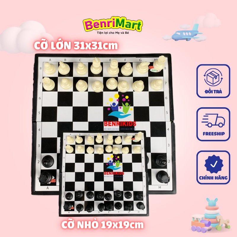 Bộ Cờ Vua Phiên Bản Tiêu Chuẩn Quốc Tế Nhiều Size Bằng Nhựa An Toàn Cho Bé Nâng Cao Tư Duy SATO