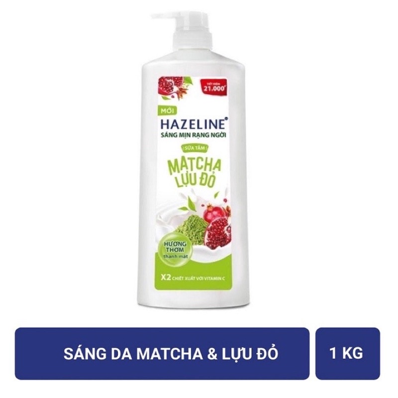 Sữa tắm sáng da Hazeline matcha lựu đỏ yến mạch dâu tằm 1kg