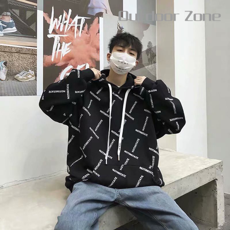 Áo hoodie Cỡ Lớn Dáng Rộng In Họa Tiết Phong Cách Hồng Kông Thời Trang Cho Nam Và Nữ