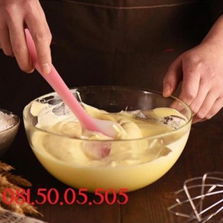 Dụng cụ làm bánh: Cây Spatula breadleaf -Phới dẹt vét trộn bột silicon chịu nhiệt -Thìa vét kem