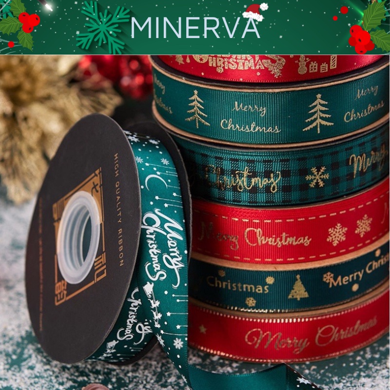 Cuộn 2m dây ruy băng bản 25 mm trang trí giáng sinh, gắn hộp quà tặng