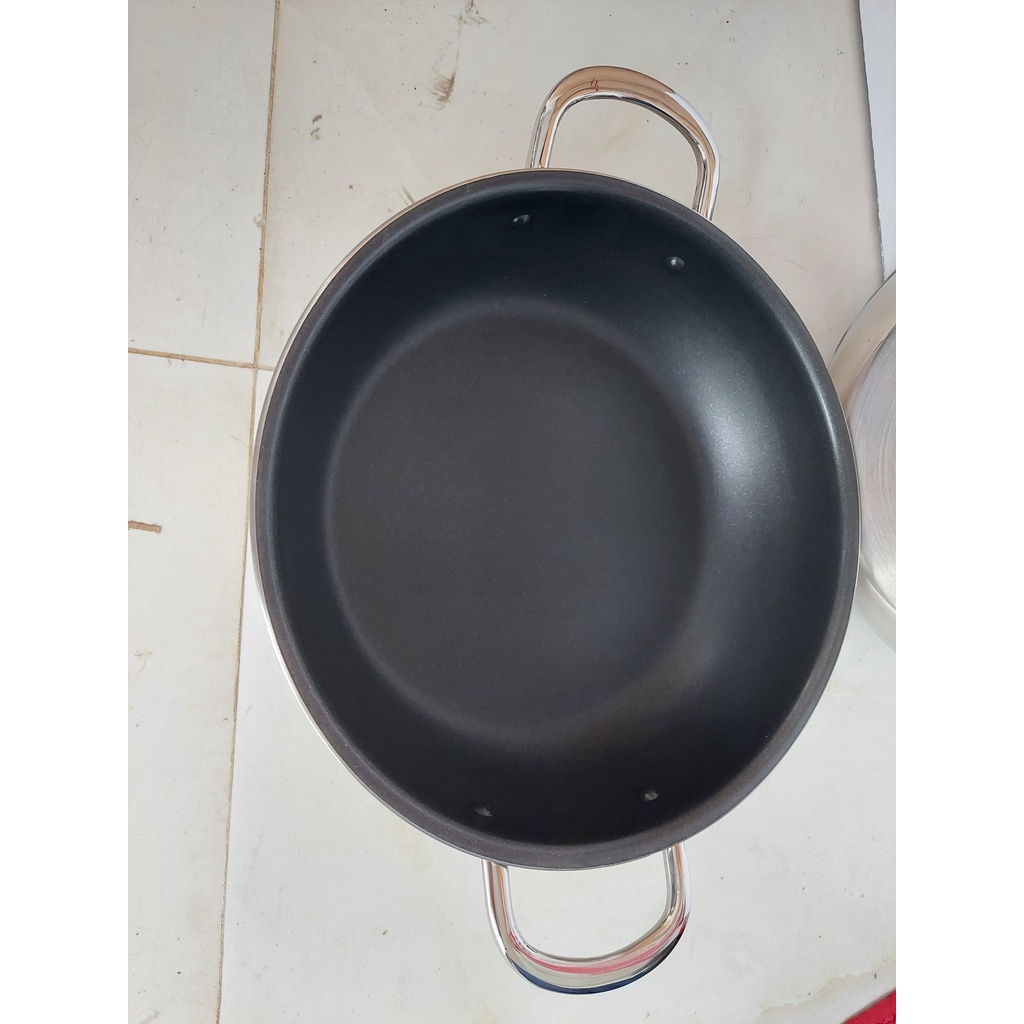CHẢO 2 QUAI, INOX, SÂU LÒNG FIVESTAR 26CM, ĐÁY TỪ
