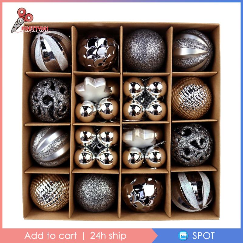 [Prettyia1] Quả Châu Trang Trí Giáng Sinh Mạ Điện Dùng Trong Nhà Và Tiệc Tùng