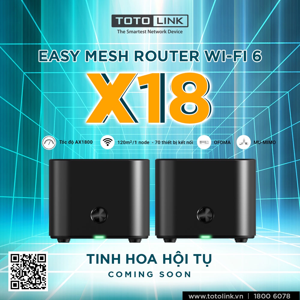 Router Wi-Fi Mesh thế hệ thứ 6 AX1800 - X18 hàng chính hãng