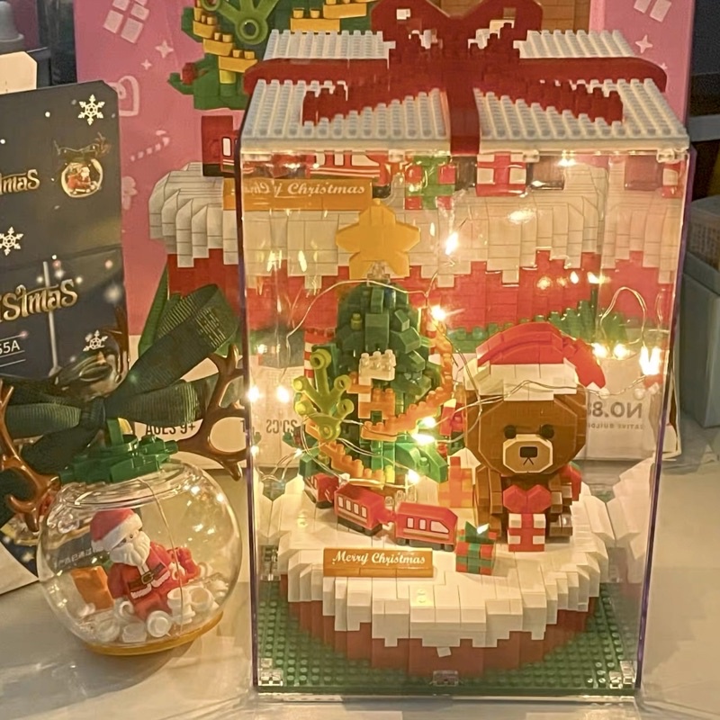 Đồ chơi xếp hình Legogi HỘP GẤU NOEL  mô hình trưng bày trang trí Giáng Sinh quà tặng sinh nhật