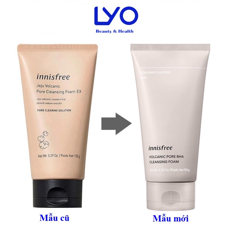 Sữa Rửa Mặt Innisfree Tro Núi Lửa Jeju Volcanic Pore Bha Cleansing Foam 150G