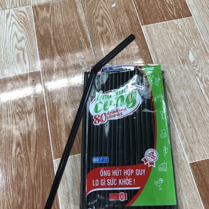Ống hút nước/ống hút cong màu đen phi6