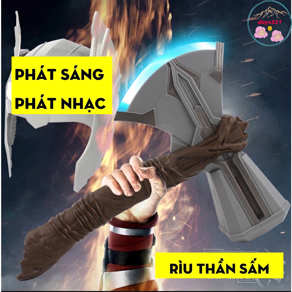 Rìu Thần Sấm THOR có nhạc và đèn, đồ chơi trẻ em 5+ hóa trang nhân vật, cosplay chơi nhập vai, halloween, sinh nhật