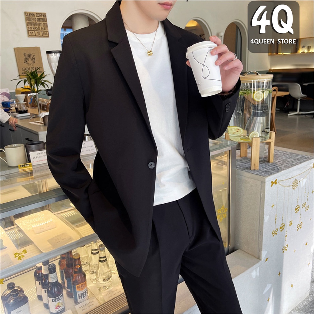 Áo khoác Blazer nam from dáng rộng Hàn Quốc, vest nam dáng rộng-VuHai