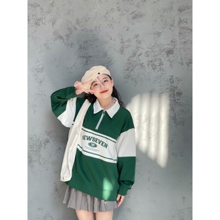 Áo Sweater N7 New Seven Phối Ngang Ngực Có Cổ Cho NAm Nữ