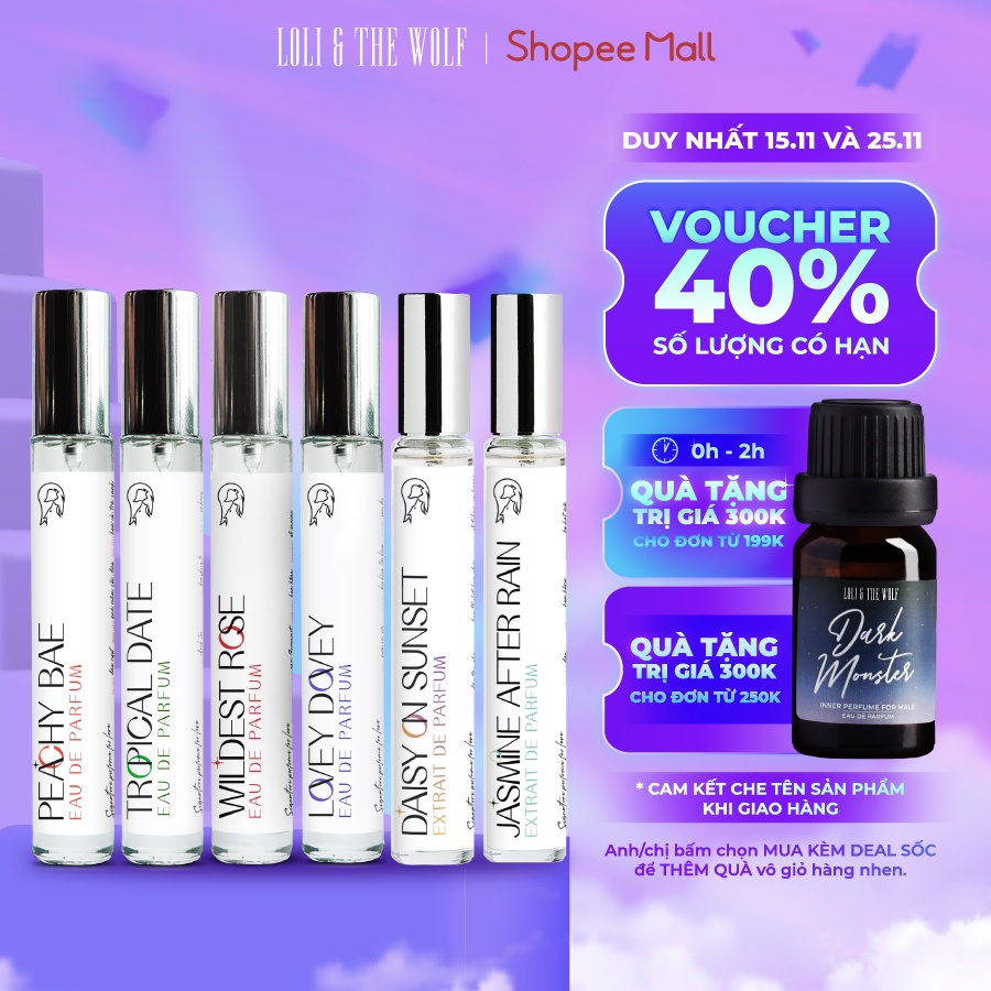 Nước hoa nữ Loli The Wolf thơm lâu hương thơm quyến rũ chai 10ml hoặc 50ml