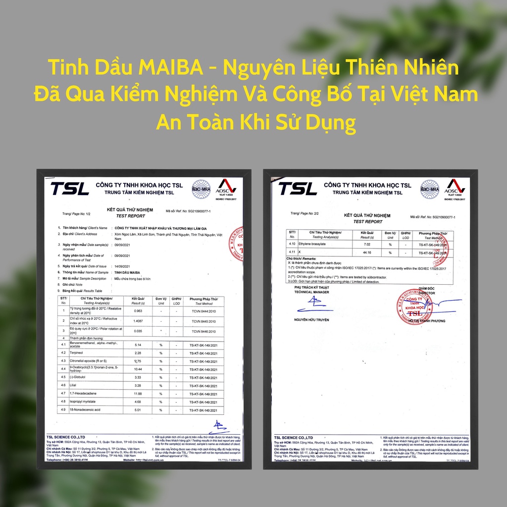 Tinh dầu thơm phòng MAIBA bản khách sạn hương thơm sang trọng quý phái KS