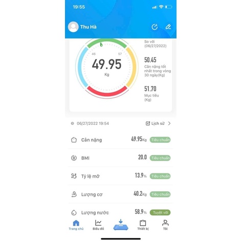 Cân sức khoẻ Bluetooth phân tích các chỉ số cơ thể ( hàng khuyến mãi )
