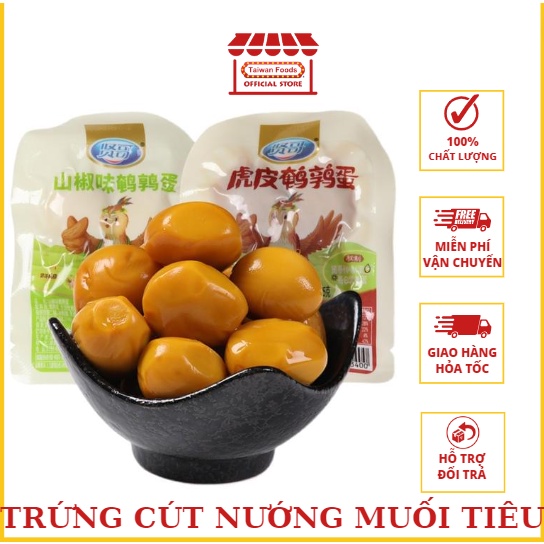 Trứng Cút Nướng Muối Tiêu Siu Ngon - Gói 4 Quả 25gr