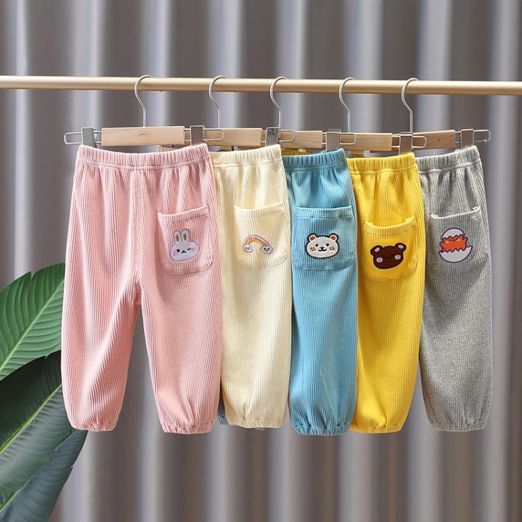 (8-18kg) Quần Len Tăm Bé Trai Bé Gái, Quần Tăm Bo Chun Cho Bé Mềm Mịn Siêu Dễ Thương, Quần Dài Thu Đông Trẻ Em M036