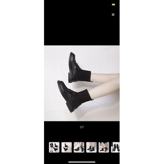 Giày bốt nữ cao cổ phối chun tất
