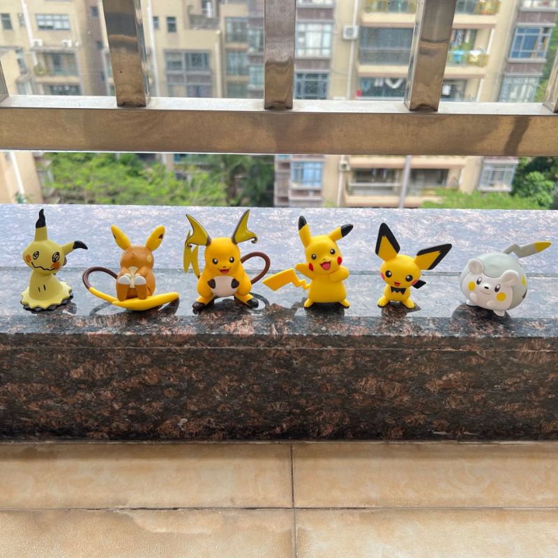 Bộ mô hình 6 Pokemon Pikachu Pichu Raichu Raichu-Alola Mimikyu Togedemaru xinh xắn dễ thương - Kumy Shop