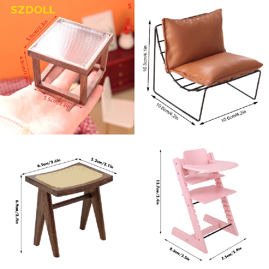 Bàn Máy Tính Bàn Cà Phê Hình Tam Giác Mini Trang Trí Nội Thất Nhà Búp Bê DOM
