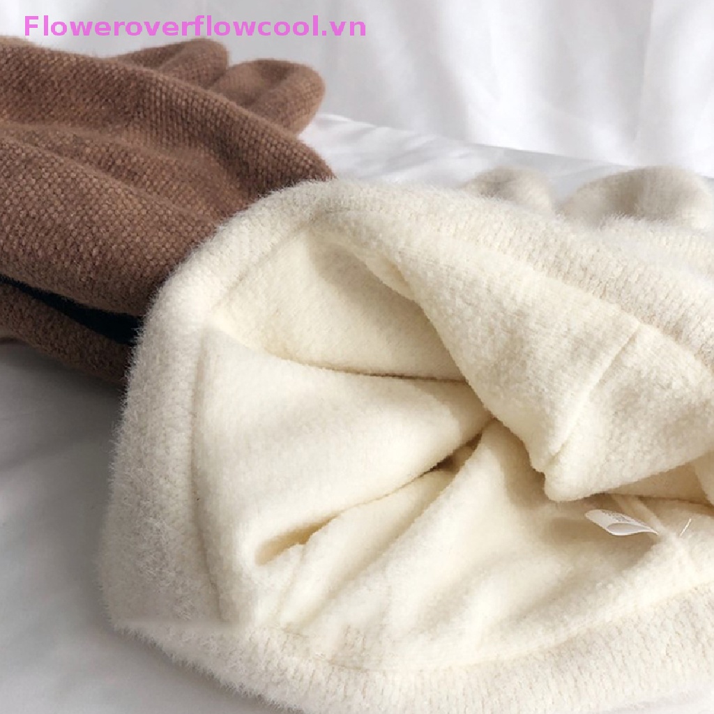 Mũ Len Dệt Kim Phối Tai Thỏ Phong Cách Thời Trang Thu Đông Hàn Quốc Cho Nữ