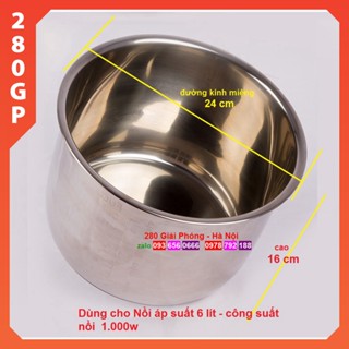 Lòng nồi áp suất Inox 6L - Ruột nồi áp suất Inox 6L - Cho Nồi áp suất đa năng 6L 1000w lắp lẫn các thương hiệu