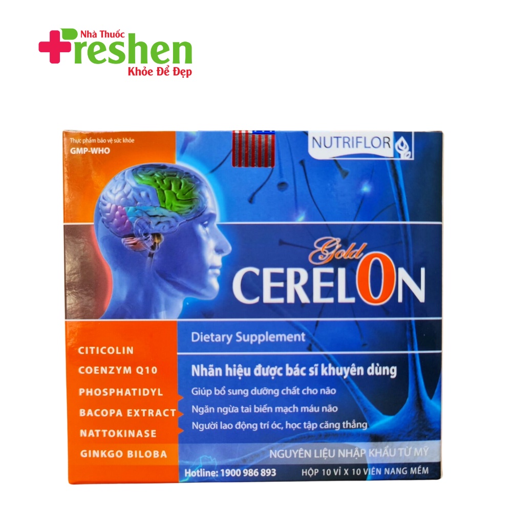 Bổ não CERELON GOLD hoạt huyết dưỡng não, ngăn ngừa tai biến, giảm các triệu chứng tiền đình