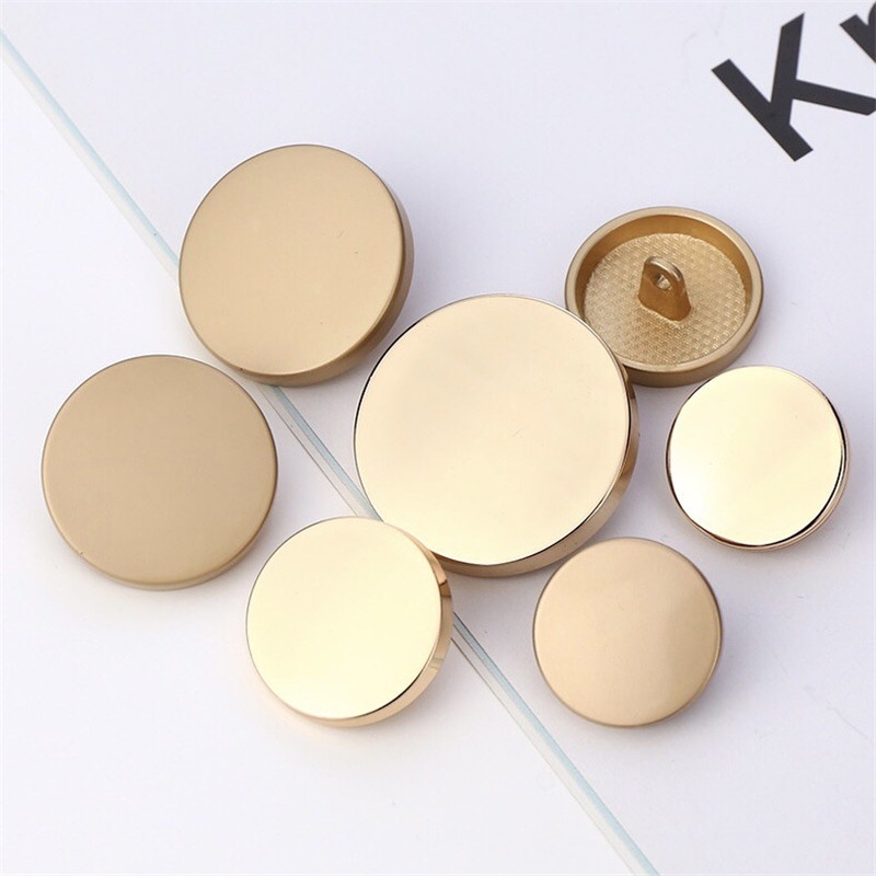 10 Nút Áo Thời Trang Bằng Kim Loại 10 / 15 / 20 / 25mm Màu Đen